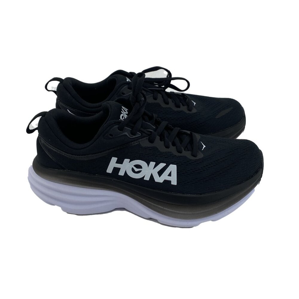 Hoka Women's Bondi 8 Running Shoes | Black & White | Various Sizes *NEW